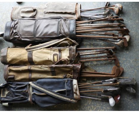 5 BAGS VINTAGE GOLF CLUBS  