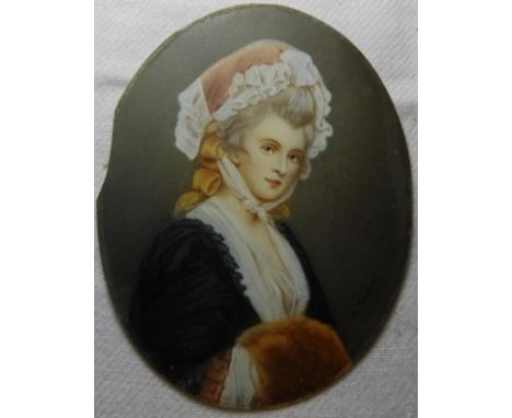 UNFRAMED MINIATURE PORTRAIT OF A LADY 