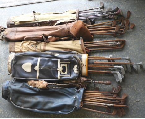 5 BAGS VINTAGE GOLF CLUBS  