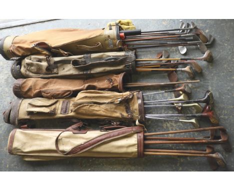 5 BAGS VINTAGE GOLF CLUBS  