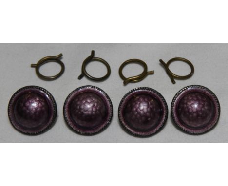 SILVER 4 ENAMEL BUTTONS  