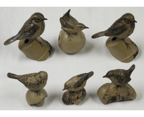 6 POOLE STONEWARE BIRDS 