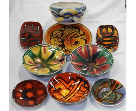 9 PCES OF POOLE POTTERY 