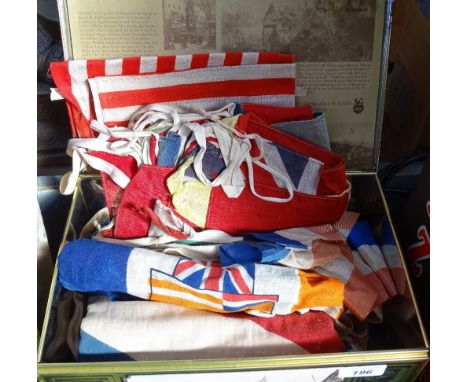 A collection of Vintage flags and bunting 