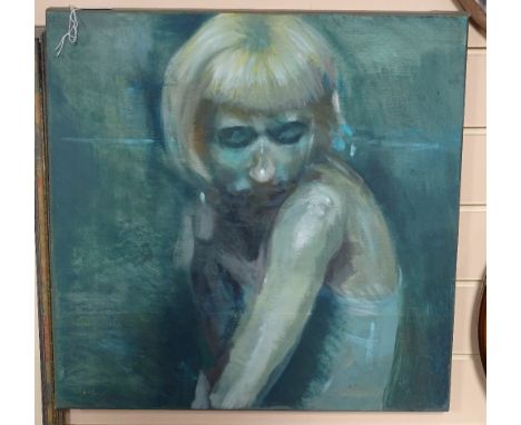 Clive Fredriksson, oil on canvas, portrait, 20" x 20", unframed 