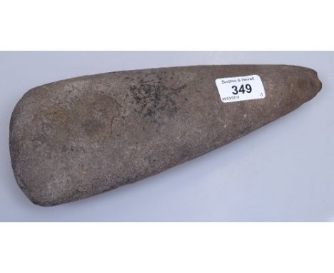 A large Neolithic stone hand axe, length 10" 