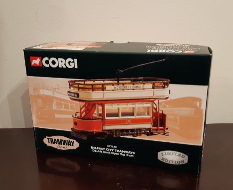 Corgi Tramway Classics model CC25201 Belfast City Tramways Double Deck Open Top Tram, boxed