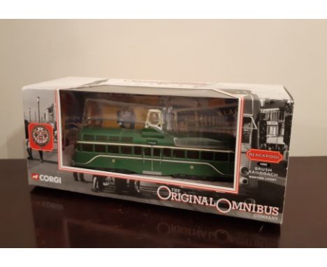 Corgi 'The Original Omnibus Company' model No. 44005 Blackpool Brush Railcoach Wartime Livery, boxed