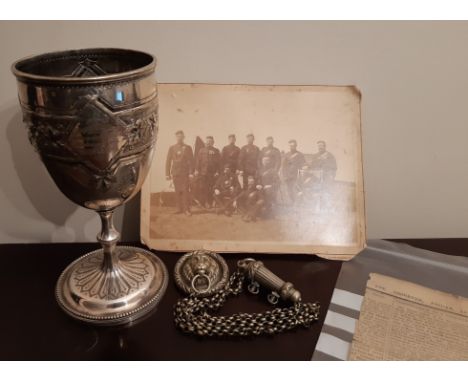 Archive of items relating to Quarter Master Sergeant Blakeley, 1st Volunteer Batallion Manchester Regiment, comprising silver