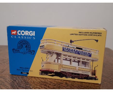 Corgi Classics model No. 36601 Open Top Tram Set - Wallasey, boxed