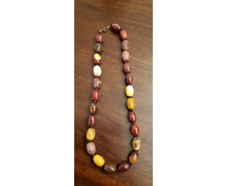 Jennie Ferguson Designs Australian mookaite jasper and garnet bead necklace with silver clasp