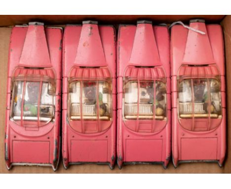 A group of four Dinky No.100 Thunderbirds Lady Penelope's FAB1: pink with gold interior, Parker and Lady Penelope figures, sp