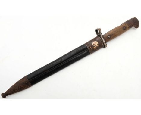 An Imperial German S98/84 pattern bayonet by Weyersberg Kirschbaum: the straight fullered blade stamped as per title, with in