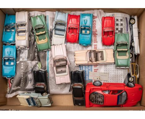 A group of Franklin Mint 'Classic cars of the Fifties':  together with several other Franklin mint cars and a display shelf (