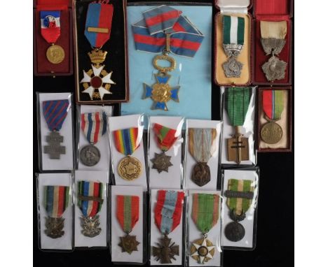 A collection of French medals and orders: including a Medal of the Order of Agricultural Merit,  two Collectivités locales me