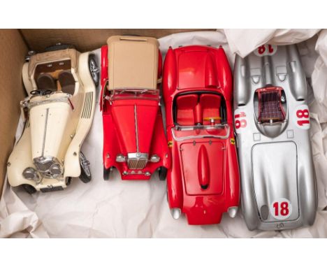 A group of Franklin/Danbury Mint Sports cars including a 1958 Ferrari 250 Testa Rossa, a 1954  Mercedes-Benz W196R and others