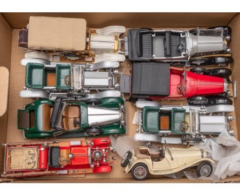 A group of Franklin Mint Veteran and Vintage motor cars: including a 1929 Rolls-Royce Phantom I Cabriolet De Ville (some dama