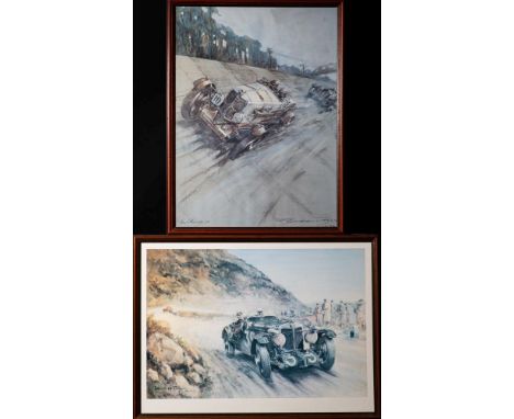 After Bryan De Grieau 'Mille Milla 1933':limited edition print, 48 x71cm , together with one other print after Frank Gordon C