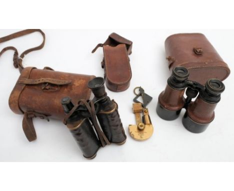 A WWI De Lisle Clinometer by R J Hopgood &amp; Co ,London 1916: in  a G Battle &amp; Co brown leather case also dated 1916, t