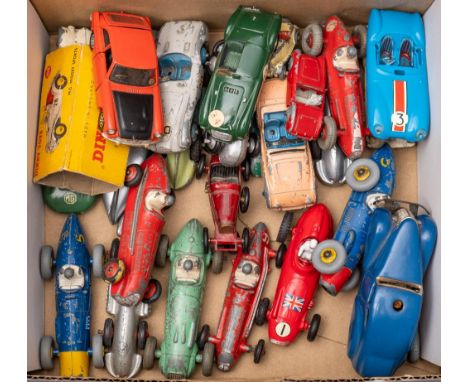 Dinky, Corgi and others. A collection of various sports and racing cars: including a Lotus 11 Le Mans, a Dinky No 23H Ferrari