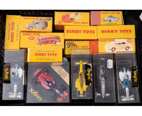 A group of ten Dinky diecast vehicles: including No. 492 Loudspeaker Van, No. 471 Austin Van in 'Nestles' livery and others (