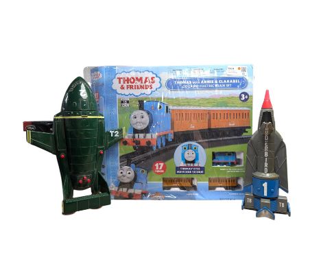Thomas the Tank Engine, Annie and Clarabel 00 Gauge Electric Train Set, boxed, together with Carlton Thunderbirds 1 and 2 