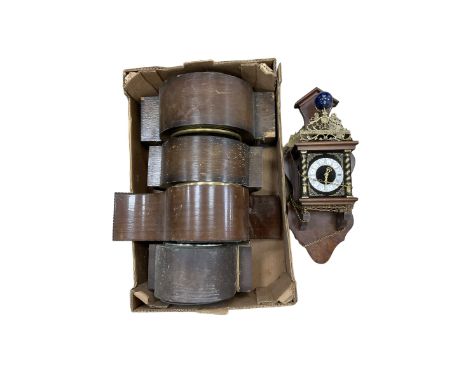 Four 20th century mantle clocks and a Dutch wall clock