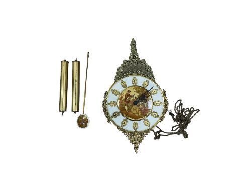 Weight driven two train wall clock and a quartz battery driven carriage clock.