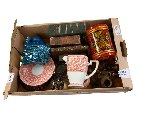 Copeland Spode jug, together with lustre jug, books, glass paperweights and other collectables 