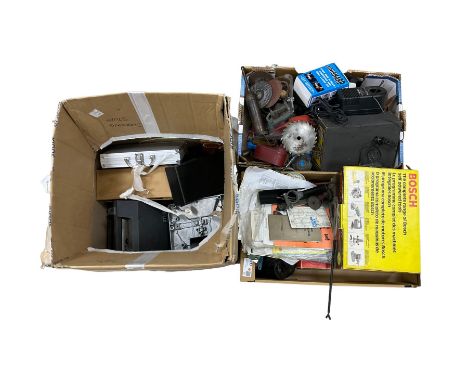 Bosch circular saw, together with additional blades, oil cans and other tools