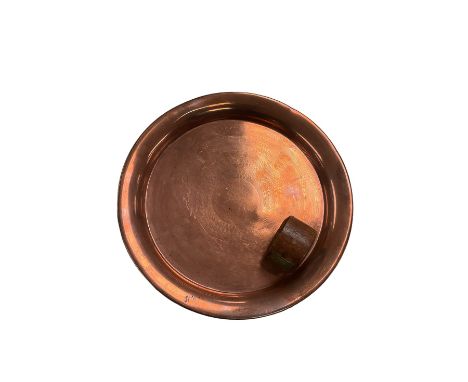 Dish made from copper reclaimed from HMS Dreadnought, and napkin ring made from teak reclaimed from HMS Ganges (2)