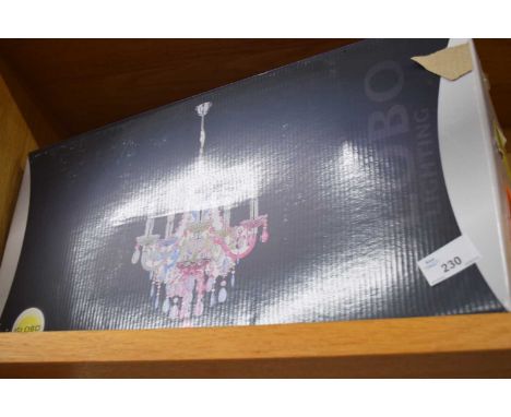 Five-light multi-coloured chandelier
