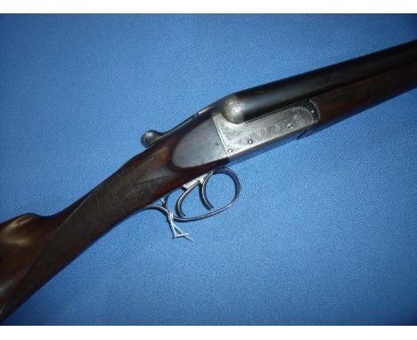 Army &amp; Navy C.SL 12 bore bar in action side by side ejector shotgun with 28 inch barrels, choke Full &amp; CYL with strai
