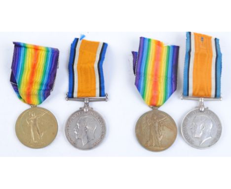WW I Campaign and Victory medals issued to L31898 WO. CL2 W.E. Hughes RA and WW I Campaign and Victory medals issued to M2844
