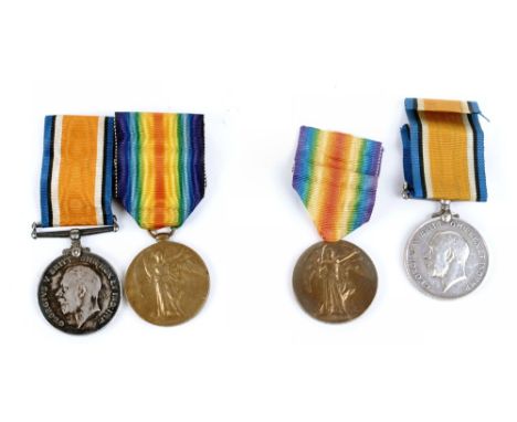 WW I Campaign and Victory medals issued to 11433 Sgt W C Davies RAF and WW I Campaign and Victory medals issued to J86564 R B