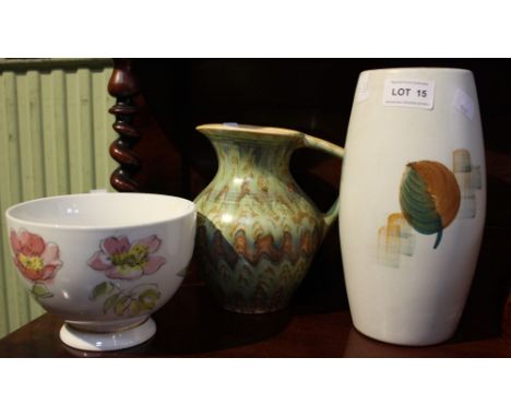 A Radford vase, Beswick jug and a floral bowl