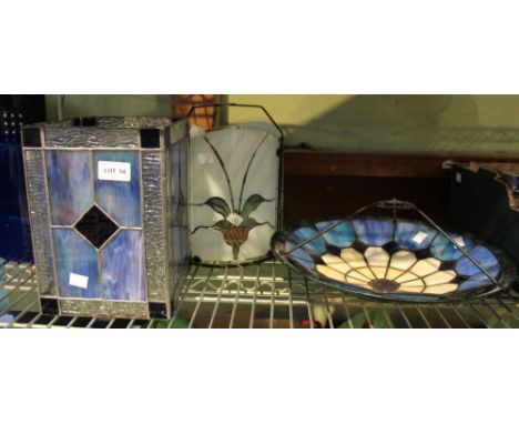 Three Art Deco style glass lamp shades