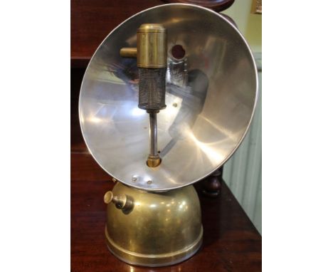 Vintage brass primer lamp with reflector