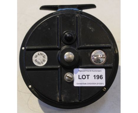 Grice and Young Ltd of Christchurch 3 1/4 centre pin reel, decal "Matchmaker" with line guard and check lever&nbsp;