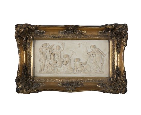 FERDINAND BARBEDIENNE (1810-1892)Diana HuntingRelief panel, 30 x 40cmSigned lower right Barbedienne Fondeur Paris, 1859