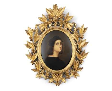 AFTER RAPHAEL (19TH CENTURY)Self Portrait of the artistOil on board, 21 x 17cm, overall 44cm high, 34cm wide In Florentine fr