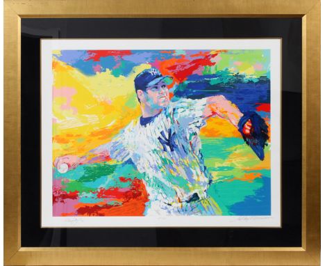 LEROY NEIMAN (AMERICAN, 1921-2012), SERIGRAPH, H 27", W 35", "THE ROCKET ROGER" Signed by Roger Clemens and Leroy Neiman. Edi