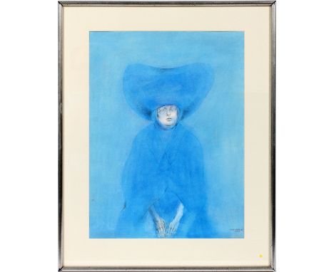 RAFAEL CORONEL (MEXICAN B.1932), PASTEL & PENCIL DRAWING ON PAPER, 1968, H 23", W 17", "FIGURE #1"Signed lower and dated lowe