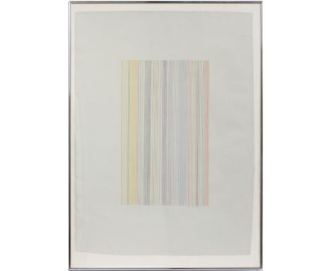 GENE DAVIS (AMERICAN, 1920-1985), COLOR LITHOGRAPH, 1973, IMAGE: H 24", W 14", "CHECKMATE"Image:  24" x 14 1/2"; paper:  40" 