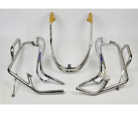 Large collection of various Lambretta parts - To include Cuppini chrome double leg shield blue trim, Chrome front mudguard bu