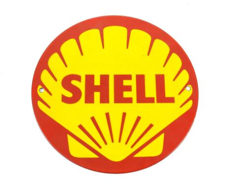 Motoring Enamel sign - Royal Snowdrift oil round advertising sign (12) and a metal round Shell sign (8)