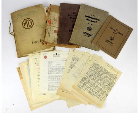 Vintage MG manuals and service booklets - To include two Instruction Manual for the MG Midget ( 'J' series and 'P', 'PB' seri