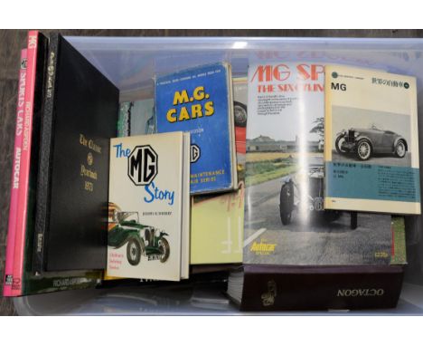 Large Collection of all MG related car books and related items, to include The MG Octagon car club Bulletins, The Classic MG 