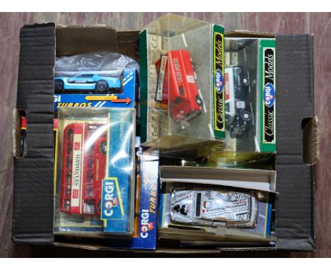 Collection of Corgi and Dinky vehicles - To include 7 boxed Dinky models - Mustang, Chevrolet, Ford, Studebaker and 9 Corgi m