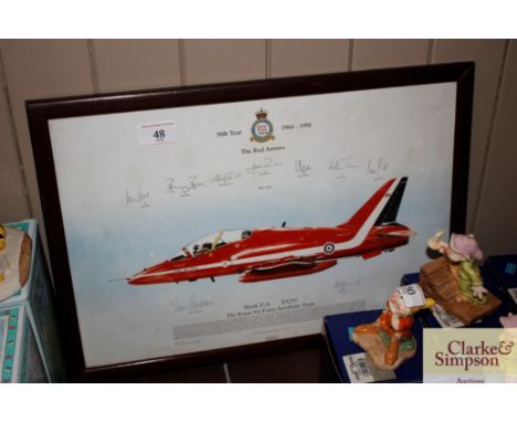 A Red Arrows signed by the pilots, 30 Year Anniversary print